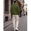 image:imageCOOFANDY Mens Quarter Zip Pullover Sweatshirt Mock Neck Fleece Long Sleeve Thermal Casual Polo ShirtArmy Green