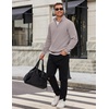 image:imageCOOFANDY Mens Quarter Zip Pullover Sweatshirt Mock Neck Fleece Long Sleeve Thermal Casual Polo ShirtLight Grey