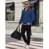 image:imageCOOFANDY Mens Quarter Zip Pullover Sweatshirt Mock Neck Fleece Long Sleeve Thermal Casual Polo ShirtSky Blue