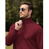 image:imageCOOFANDY Mens Quarter Zip Pullover Wrinkle Free 14 Sweatshirt with Pocket  Quilted Texture 2026 Fall Fashion Long Sleeve Lightweight Collar Golf Pullover and SweaterWine Red