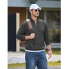 image:imageCOOFANDY Mens Quarter Zip Pullover Wrinkle Free 14 Sweatshirt with Pocket  Quilted Texture 2026 Fall Fashion Long Sleeve Lightweight Collar Golf Pullover and SweaterDark Gray
