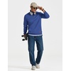 image:imageCOOFANDY Mens Quarter Zip Pullover Wrinkle Free 14 Sweatshirt with Pocket  Quilted Texture 2026 Fall Fashion Long Sleeve Lightweight Collar Golf Pullover and SweaterDark Blue