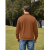 image:imageCOOFANDY Mens Quarter Zip Pullover Wrinkle Free 14 Sweatshirt with Pocket  Quilted Texture 2026 Fall Fashion Long Sleeve Lightweight Collar Golf Pullover and SweaterLight Brown