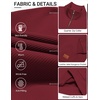 image:imageCOOFANDY Mens Quarter Zip Pullover Wrinkle Free 14 Sweatshirt with Pocket  Quilted Texture 2026 Fall Fashion Long Sleeve Lightweight Collar Golf Pullover and SweaterWine Red