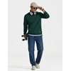 image:imageCOOFANDY Mens Quarter Zip Pullover Wrinkle Free 14 Sweatshirt with Pocket  Quilted Texture 2026 Fall Fashion Long Sleeve Lightweight Collar Golf Pullover and SweaterDeep Green