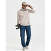 image:imageCOOFANDY Mens Quarter Zip Pullover Wrinkle Free 14 Sweatshirt with Pocket  Quilted Texture 2026 Fall Fashion Long Sleeve Lightweight Collar Golf Pullover and SweaterLight Khaki