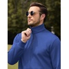 image:imageCOOFANDY Mens Quarter Zip Pullover Wrinkle Free 14 Sweatshirt with Pocket  Quilted Texture 2026 Fall Fashion Long Sleeve Lightweight Collar Golf Pullover and SweaterDark Blue