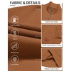 image:imageCOOFANDY Mens Quarter Zip Pullover Wrinkle Free 14 Sweatshirt with Pocket  Quilted Texture 2026 Fall Fashion Long Sleeve Lightweight Collar Golf Pullover and SweaterLight Brown