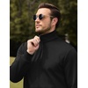image:imageCOOFANDY Mens Quarter Zip Pullover Wrinkle Free 14 Sweatshirt with Pocket  Quilted Texture 2026 Fall Fashion Long Sleeve Lightweight Collar Golf Pullover and SweaterBlack