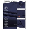 image:imageCOOFANDY Mens Quarter Zip Pullover Wrinkle Free 14 Sweatshirt with Pocket  Quilted Texture 2026 Fall Fashion Long Sleeve Lightweight Collar Golf Pullover and SweaterNavy Blue