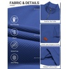 image:imageCOOFANDY Mens Quarter Zip Pullover Wrinkle Free 14 Sweatshirt with Pocket  Quilted Texture 2026 Fall Fashion Long Sleeve Lightweight Collar Golf Pullover and SweaterDark Blue
