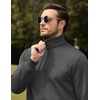 image:imageCOOFANDY Mens Quarter Zip Pullover Wrinkle Free 14 Sweatshirt with Pocket  Quilted Texture 2026 Fall Fashion Long Sleeve Lightweight Collar Golf Pullover and SweaterDark Gray