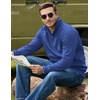 image:imageCOOFANDY Mens Quarter Zip Pullover Wrinkle Free 14 Sweatshirt with Pocket  Quilted Texture 2026 Fall Fashion Long Sleeve Lightweight Collar Golf Pullover and SweaterDark Blue
