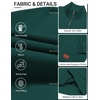 image:imageCOOFANDY Mens Quarter Zip Pullover Wrinkle Free 14 Sweatshirt with Pocket  Quilted Texture 2026 Fall Fashion Long Sleeve Lightweight Collar Golf Pullover and SweaterDeep Green