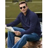 image:imageCOOFANDY Mens Quarter Zip Pullover Wrinkle Free 14 Sweatshirt with Pocket  Quilted Texture 2026 Fall Fashion Long Sleeve Lightweight Collar Golf Pullover and SweaterNavy Blue