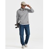 image:imageCOOFANDY Mens Quarter Zip Pullover Wrinkle Free 14 Sweatshirt with Pocket  Quilted Texture 2026 Fall Fashion Long Sleeve Lightweight Collar Golf Pullover and SweaterLight Gray