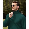image:imageCOOFANDY Mens Quarter Zip Pullover Wrinkle Free 14 Sweatshirt with Pocket  Quilted Texture 2026 Fall Fashion Long Sleeve Lightweight Collar Golf Pullover and SweaterDeep Green