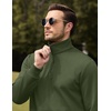 image:imageCOOFANDY Mens Quarter Zip Pullover Wrinkle Free 14 Sweatshirt with Pocket  Quilted Texture 2026 Fall Fashion Long Sleeve Lightweight Collar Golf Pullover and SweaterArmy Green