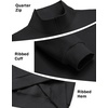 image:imageCOOFANDY Mens Quarter Zip Sweatshirt Fleece Mock Neck Casual Sweater  Fleece Lined Drop Shoulder Relaxed Fit Ribbed Cuffs Ribbed Hem Warm Lining Long Sleeve Daily Wear Fall Winter FashionBlack