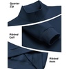 image:imageCOOFANDY Mens Quarter Zip Sweatshirt Fleece Mock Neck Casual Sweater  Fleece Lined Drop Shoulder Relaxed Fit Ribbed Cuffs Ribbed Hem Warm Lining Long Sleeve Daily Wear Fall Winter FashionNavy Blue