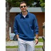 image:imageCOOFANDY Mens Quarter Zip Sweatshirt Fleece Mock Neck Casual Sweater  Fleece Lined Drop Shoulder Relaxed Fit Ribbed Cuffs Ribbed Hem Warm Lining Long Sleeve Daily Wear Fall Winter FashionBlue