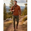 image:imageCOOFANDY Mens Quarter Zip Up Sweaters Slim Fit Lightweight Mock Pullover  Casual Polo Sweaters Quarter Zip Pullover Business Winter Fall Relaxed Fit Knit Turtleneck Sweater Metal Zipper PullCaramel