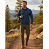 image:imageCOOFANDY Mens Quarter Zip Up Sweaters Slim Fit Lightweight Mock Pullover  Casual Polo Sweaters Quarter Zip Pullover Business Winter Fall Relaxed Fit Knit Turtleneck Sweater Metal Zipper PullDenim Blue