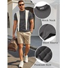 image:imageCOOFANDY Mens Short Sleeve Mock Neck Sweater Casual Slim Fit Basic Tops  SilkySoft FabricShort Sleeve Mock NeckSlim Fit Basic TopBlazerReady LayeringBusiness Casual StyleFashionStylishDeep Gray