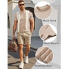 image:imageCOOFANDY Mens Short Sleeve Mock Neck Sweater Casual Slim Fit Basic Tops  SilkySoft FabricShort Sleeve Mock NeckSlim Fit Basic TopBlazerReady LayeringBusiness Casual StyleFashionStylishKhaki