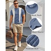 image:imageCOOFANDY Mens Short Sleeve Mock Neck Sweater Casual Slim Fit Basic Tops  SilkySoft FabricShort Sleeve Mock NeckSlim Fit Basic TopBlazerReady LayeringBusiness Casual StyleFashionStylishMisty Blue