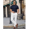 image:imageCOOFANDY Mens Short Sleeve Mock Neck Sweater Casual Slim Fit Basic Tops  SilkySoft FabricShort Sleeve Mock NeckSlim Fit Basic TopBlazerReady LayeringBusiness Casual StyleFashionStylishBlue