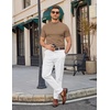 image:imageCOOFANDY Mens Short Sleeve Mock Neck Sweater Casual Slim Fit Basic Tops  SilkySoft FabricShort Sleeve Mock NeckSlim Fit Basic TopBlazerReady LayeringBusiness Casual StyleFashionStylishDark Khaki