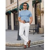 image:imageCOOFANDY Mens Short Sleeve Mock Neck Sweater Casual Slim Fit Basic Tops  SilkySoft FabricShort Sleeve Mock NeckSlim Fit Basic TopBlazerReady LayeringBusiness Casual StyleFashionStylishLight Blue