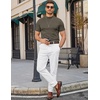 image:imageCOOFANDY Mens Short Sleeve Mock Neck Sweater Casual Slim Fit Basic Tops  SilkySoft FabricShort Sleeve Mock NeckSlim Fit Basic TopBlazerReady LayeringBusiness Casual StyleFashionStylishArmy Green
