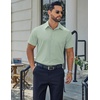 image:imageCOOFANDY Mens Stretch Dress Shirts Short Sleeve Casual Button Down Shirts with PocketLight Green