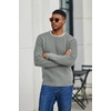 image:imageCOOFANDY Mens Sweater Crewneck Pullover Waffle Knit Long Sleeve Sweaters  Crewneck Classic Design Waffle Knit Textured Raglan Long Sleeve Soft Warm Comfort Durable Thick Stretch Regular FitLight Grey