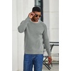 image:imageCOOFANDY Mens Sweater Crewneck Pullover Waffle Knit Long Sleeve Sweaters  Crewneck Classic Design Waffle Knit Textured Raglan Long Sleeve Soft Warm Comfort Durable Thick Stretch Regular FitLight Grey