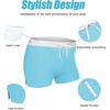 image:imageCOOFANDY Mens Swim Trunks Bathing Suit Swim Brief Square Leg Board Short1  Ice Blue and White