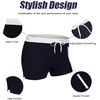image:imageCOOFANDY Mens Swim Trunks Bathing Suit Swim Brief Square Leg Board Short1  Navy and White