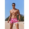 image:imageCOOFANDY Mens Swim Trunks Bathing Suit Swim Brief Square Leg Board Short1  Pink Flower