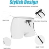 image:imageCOOFANDY Mens Swim Trunks Bathing Suit Swim Brief Square Leg Board Short1  White