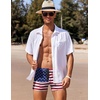 image:imageCOOFANDY Mens Swim Trunks Bathing Suit Swim Brief Square Leg Board ShortAmerican Flagdeep Navy