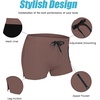 image:imageCOOFANDY Mens Swim Trunks Bathing Suit Swim Brief Square Leg Board ShortBrown