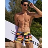 image:imageCOOFANDY Mens Swim Trunks Bathing Suit Swim Brief Square Leg Board ShortColorful Ribbon