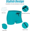 image:imageCOOFANDY Mens Swim Trunks Bathing Suit Swim Brief Square Leg Board ShortPeacock Blue