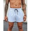 image:imageCOOFANDY Mens Swim Trunks Quick Dry Bathing Suit with Pockets Swimwear Beach Board Short Swimsuit SXXLBlue White Stripe