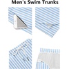 image:imageCOOFANDY Mens Swim Trunks Quick Dry Board Shorts Swimwear Bathing Suit  Quickdry FourWay Stretch FabricTriangular Mesh Lining3 inch InseamTwo Side Pockets Lightweight Beach Stuff for MenP Blue Stripe