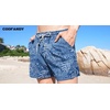 image:imageCOOFANDY Mens Swim Trunks Quick Dry Board Shorts Swimwear Bathing Suit  Quickdry FourWay Stretch FabricTriangular Mesh Lining3 inch InseamTwo Side Pockets Lightweight Beach Stuff for MenP Blue Leaf
