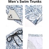 image:imageCOOFANDY Mens Swim Trunks Quick Dry Board Shorts Swimwear Bathing Suit  Quickdry FourWay Stretch FabricTriangular Mesh Lining3 inch InseamTwo Side Pockets Lightweight Beach Stuff for MenP Deep Blue Plam Leaf