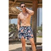 image:imageCOOFANDY Mens Swim Trunks Quick Dry Board Shorts Swimwear Bathing Suit  Quickdry FourWay Stretch FabricTriangular Mesh Lining3 inch InseamTwo Side Pockets Lightweight Beach Stuff for MenP Navy Blue Floral